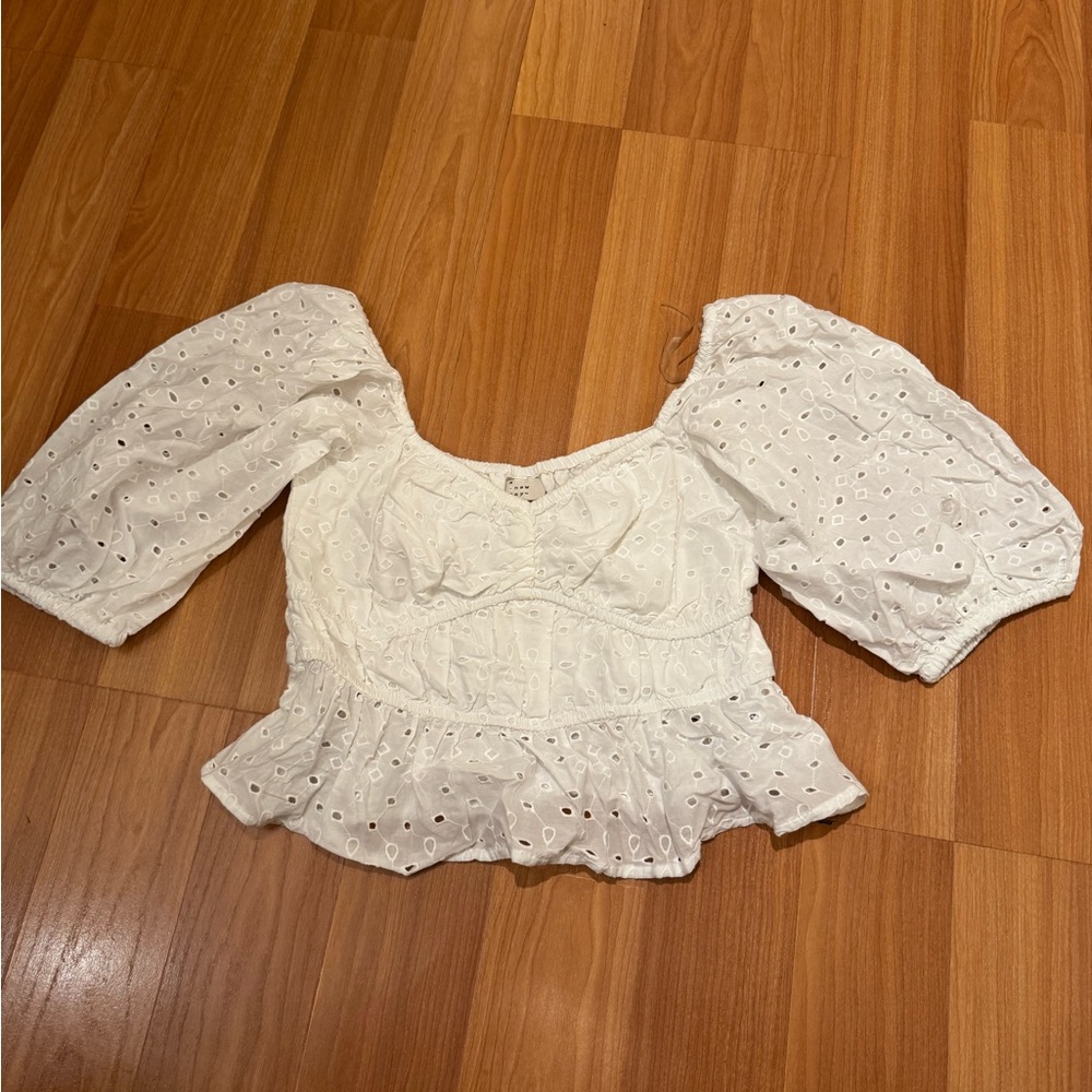 White cropped top